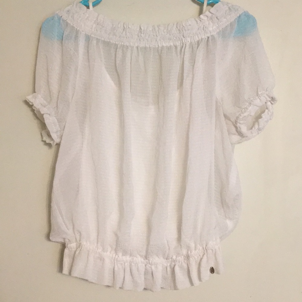GUESS | Off the Shoulder Sheer Blouse